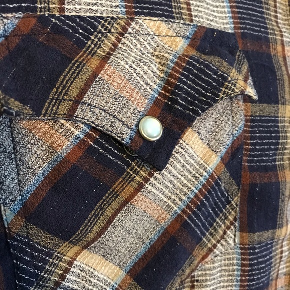 Vintage retro rockabilly plaid cowboy shirt - Picture 3 of 6